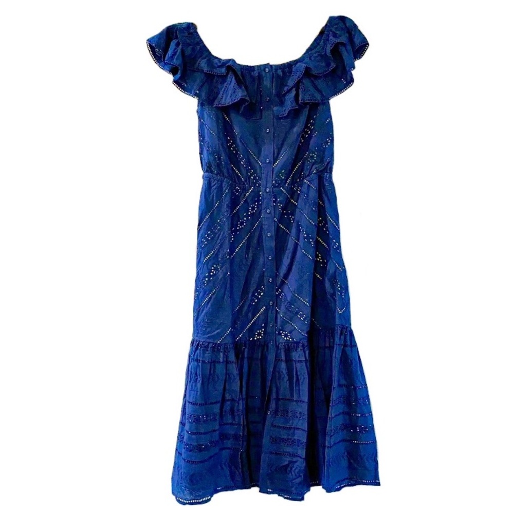 Boston Proper Blue Eyelet Maxi Dress